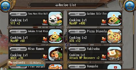 FOOD BUFF : r/ToramOnline .